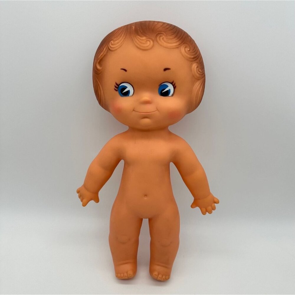Vintage Rubber Baby Flat Doll Big Eyes 1960s Mid Century Kitschy Regal Canada